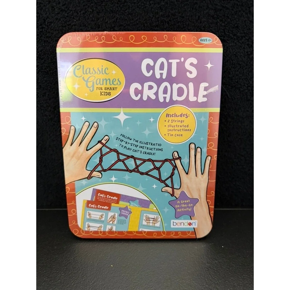 Bendon Classic Games for Smart Kids Cat's Cradle String Game in Travel Tin NEW
